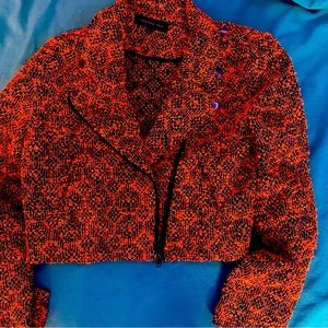 Orange black very little purple tweed jacket size medium endless rose